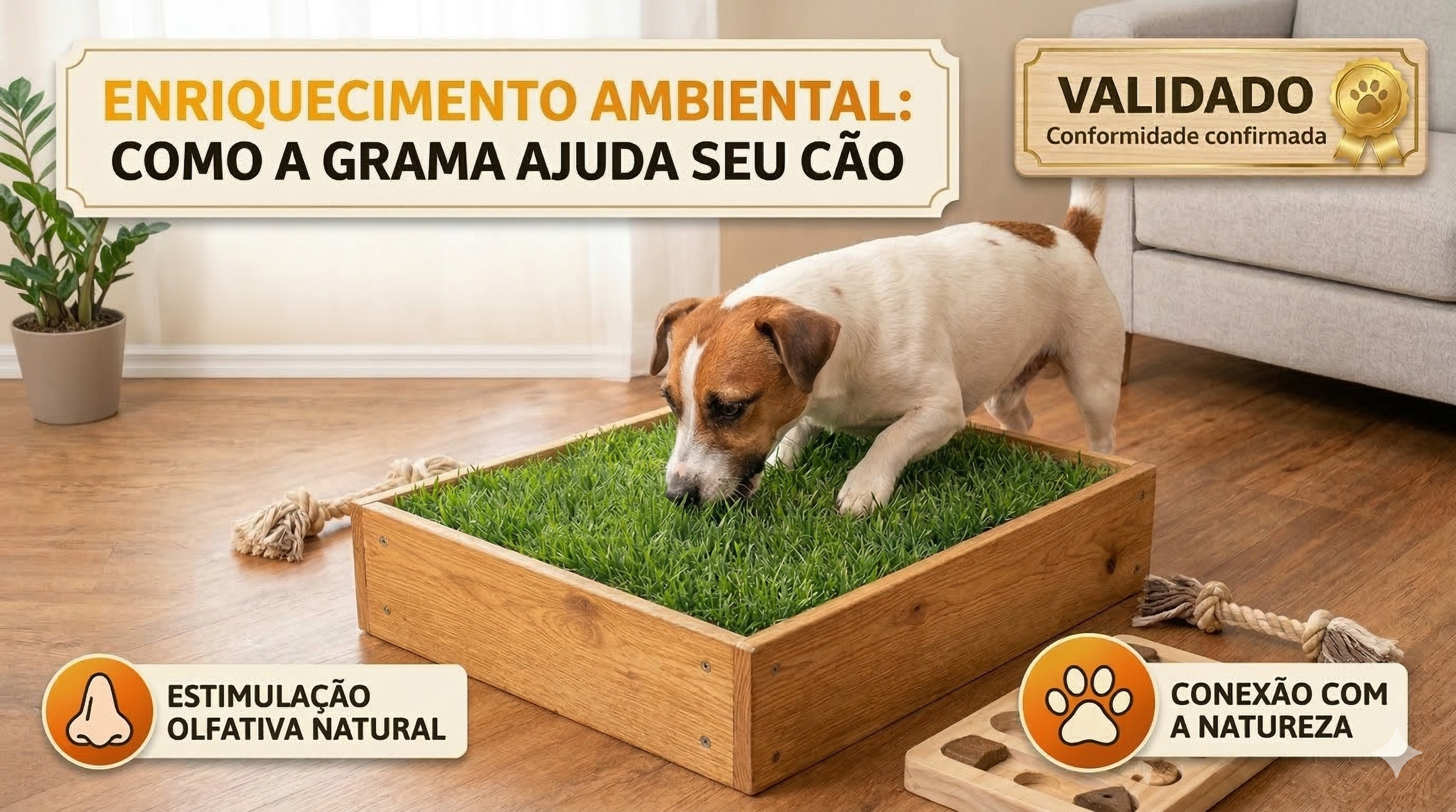 Enriquecimento Ambiental: Como a Grama Ajuda Seu Cão